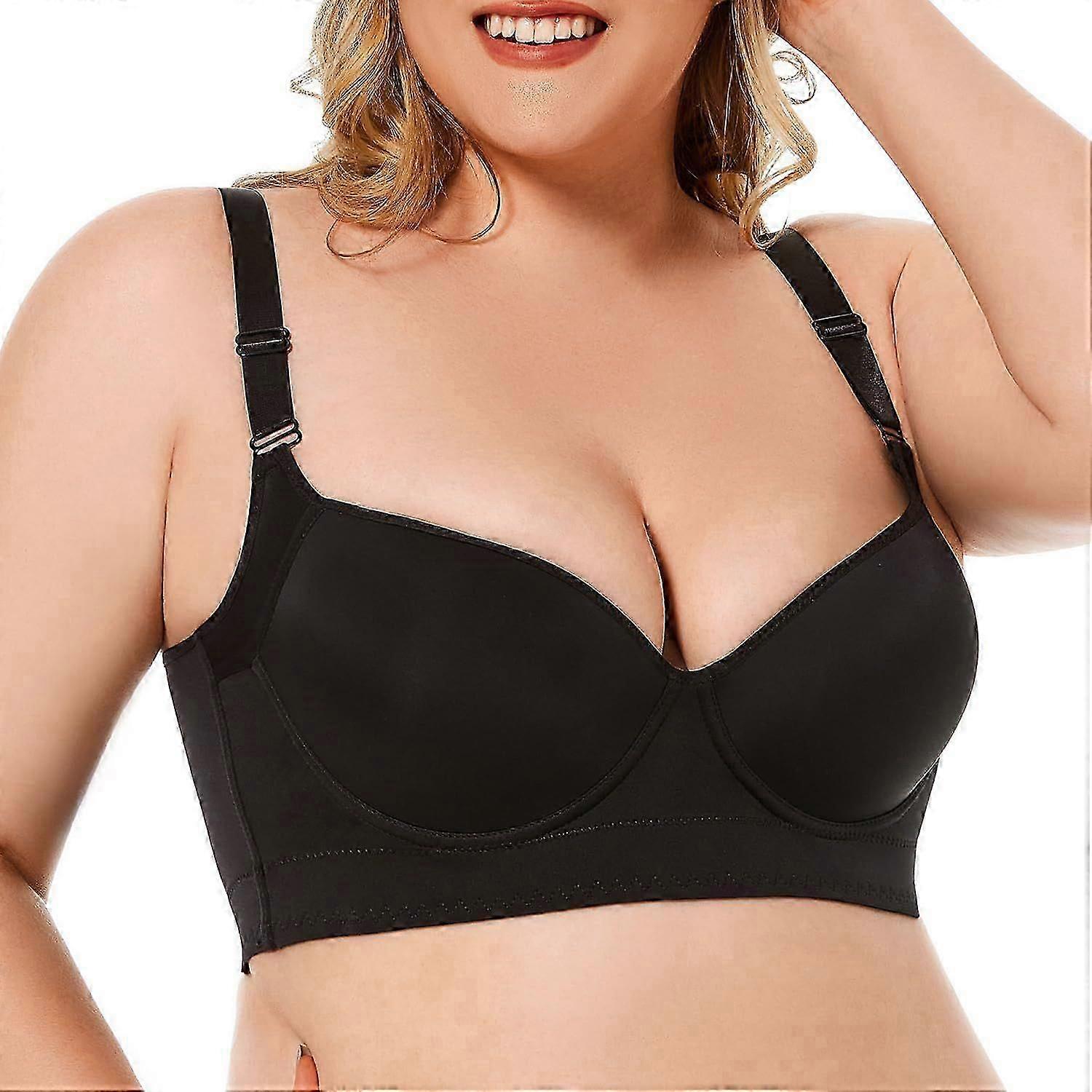 "Kvinders Plus Size Ultimate Bøjle Sports-BH, Max Control Push-Up BH'er med justerbare stropper Understøtter Comfort Bralette"