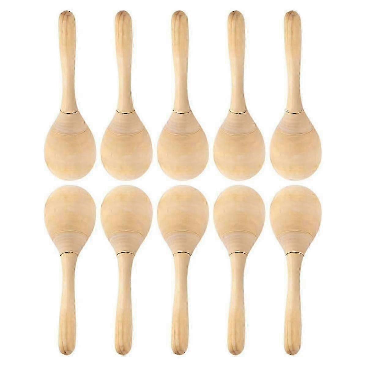 10 قطع ماراكاس قرع اليد خشخيشات DIY الخشب Maracas مع صوت ضربة هش لحزب الموسيقى تفضل
