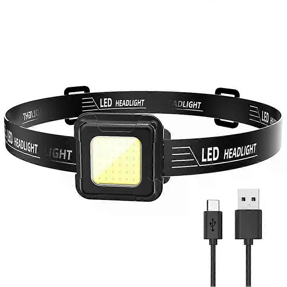 Linterna frontal al aire libre recargable USB multifuncional Mini COB LED linterna para acampar, pesca, senderismo