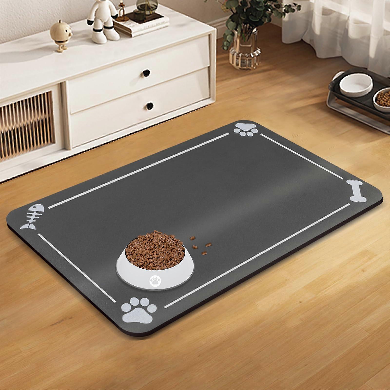 Absorbent Quick Drying Dog Food Mat for Food and Water, Large Size, Durable Material, Non-Slip Design