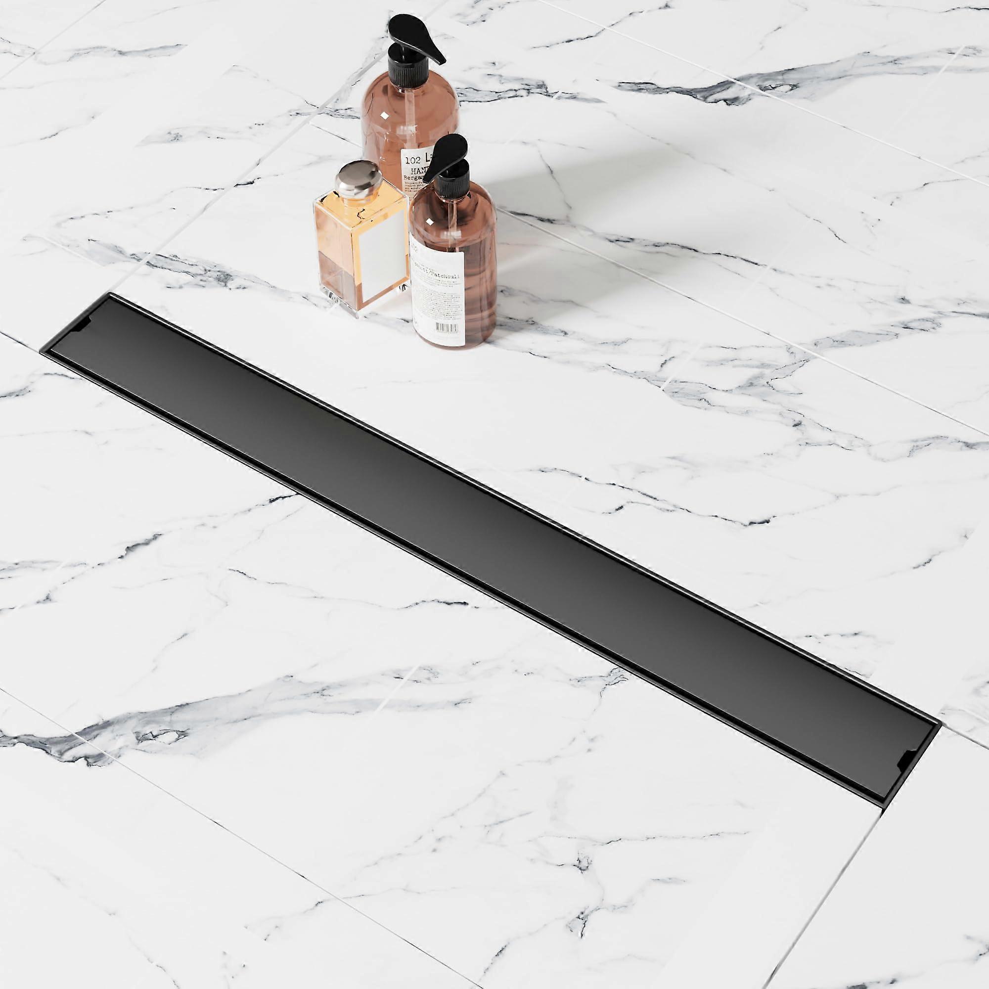 Black Rectangle Shower Channel for Shower Floor 24 Inch