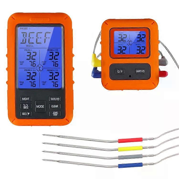 Wireless Kitchen Food Thermometer-Waterproof Four Probe Design -