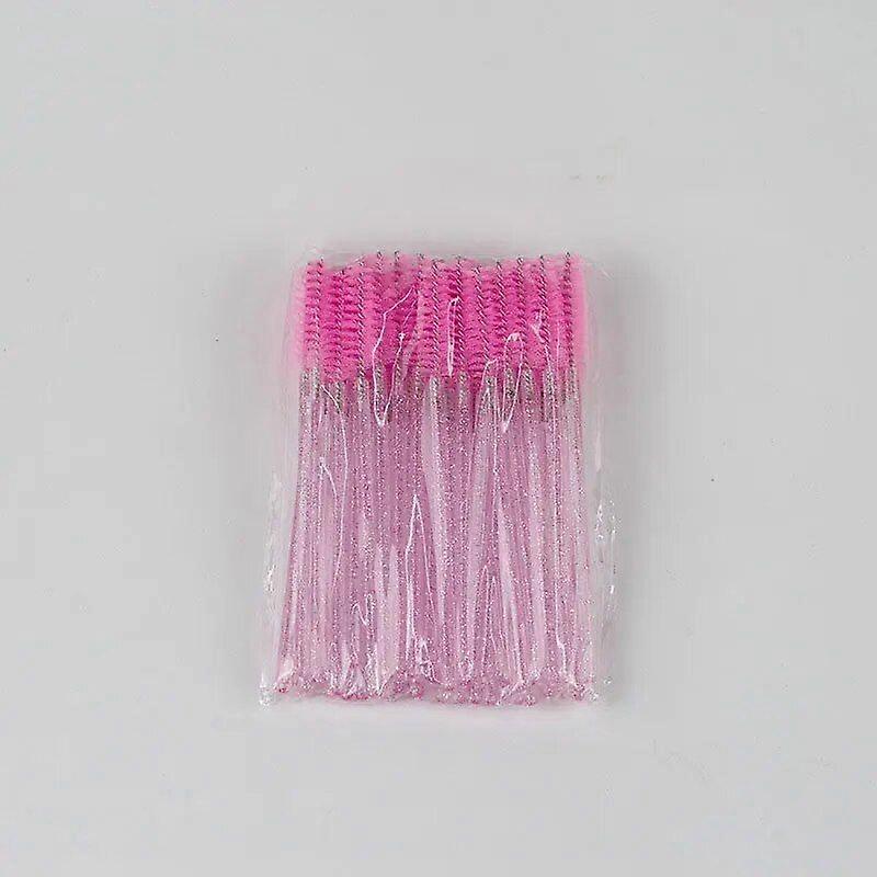 50pcs Portable Crystal Eyelash and Eyebrow Brushes Makeup Brushes for Eyelash and Eyebrow Diffusion
