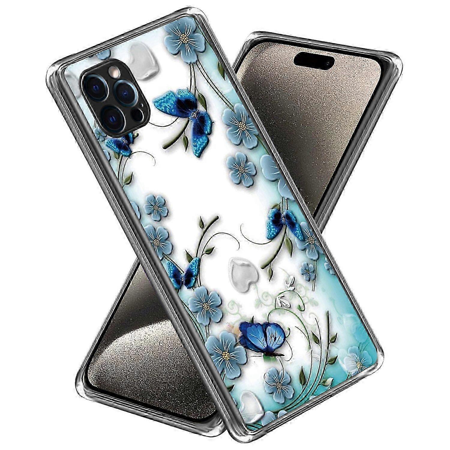 For Iphone 16 Pro Case Pattern Printed Shockproof Tpu Phone Cover - Red Flower