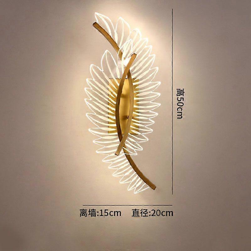 Nordic Modern Art Bedside Feather Wall Lamp Light Luxury Living Room Aisle Model Room Background Wall Decoration Wall Lamp Lamp
