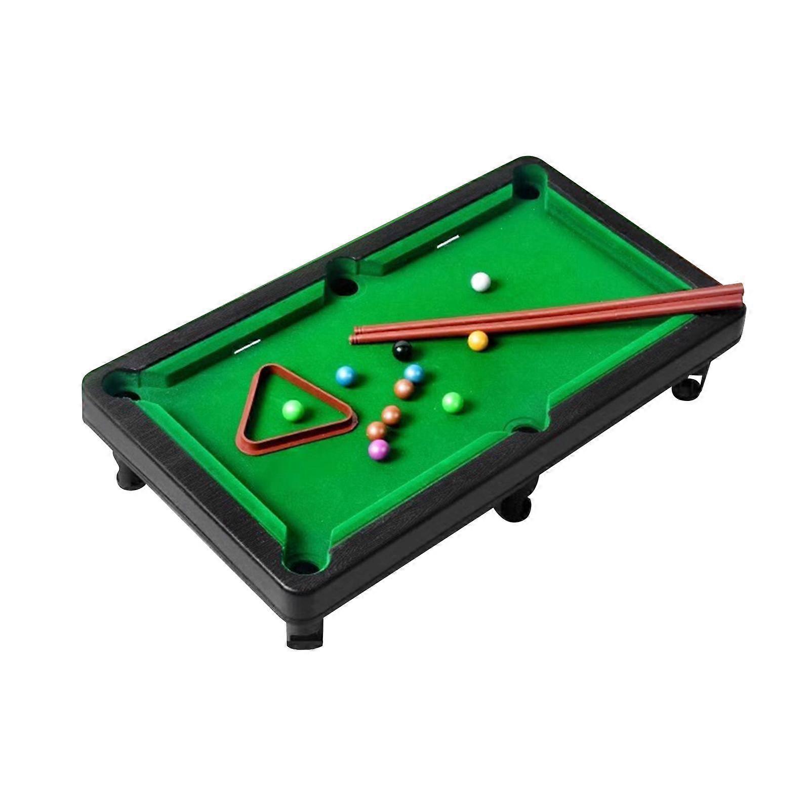 Mini Tabletop Pool Set Billiards Game Portable Triangle Rack Desktop Snooker