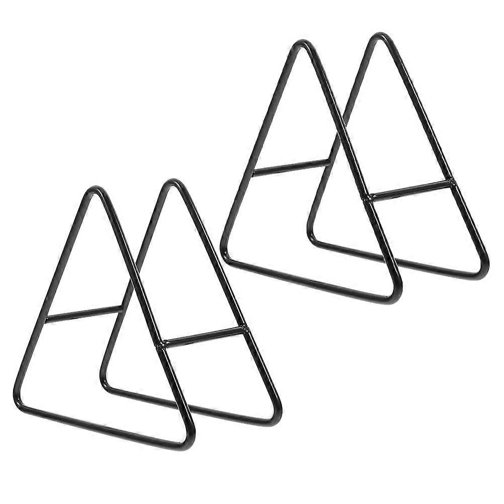 2pcsアイアントライアングルコースターホルダーコースターラックオーガナイザーコースター収納スタンドラウンドとスクエアドリンクコースターデコレーション用