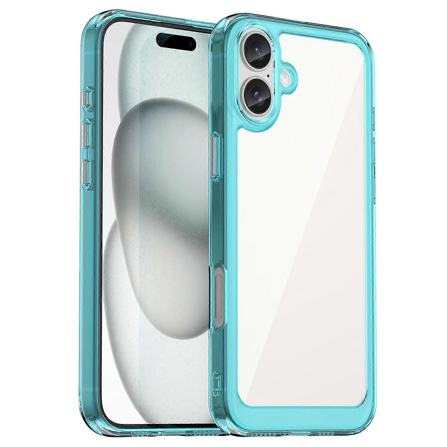 For iPhone 16 Plus Case TPU Frame Clear Acrylic Back Phone Cover