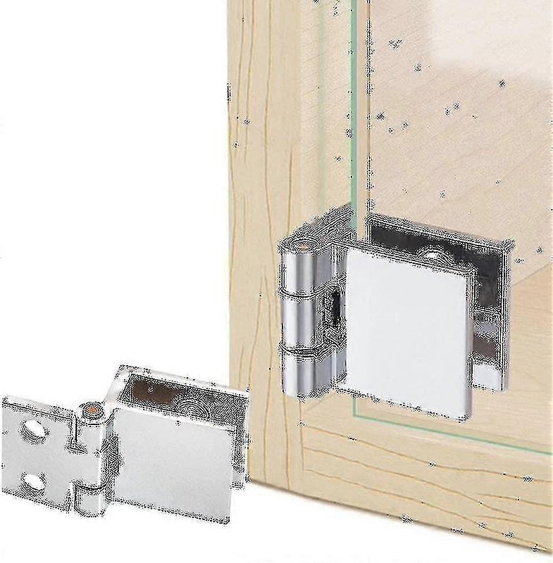 ステンレス鋼ガラスドアヒンジクリップ - 4個、キッチンキャビネット、ショーケース、シャワー、食器棚のドアの開口部角度 - Niuniu--