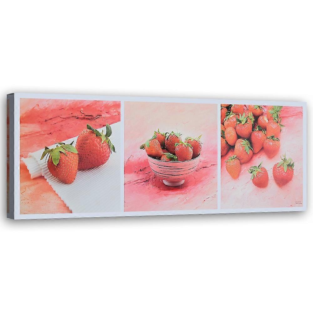 Fotobehang, Rode aardbeien - 120x40