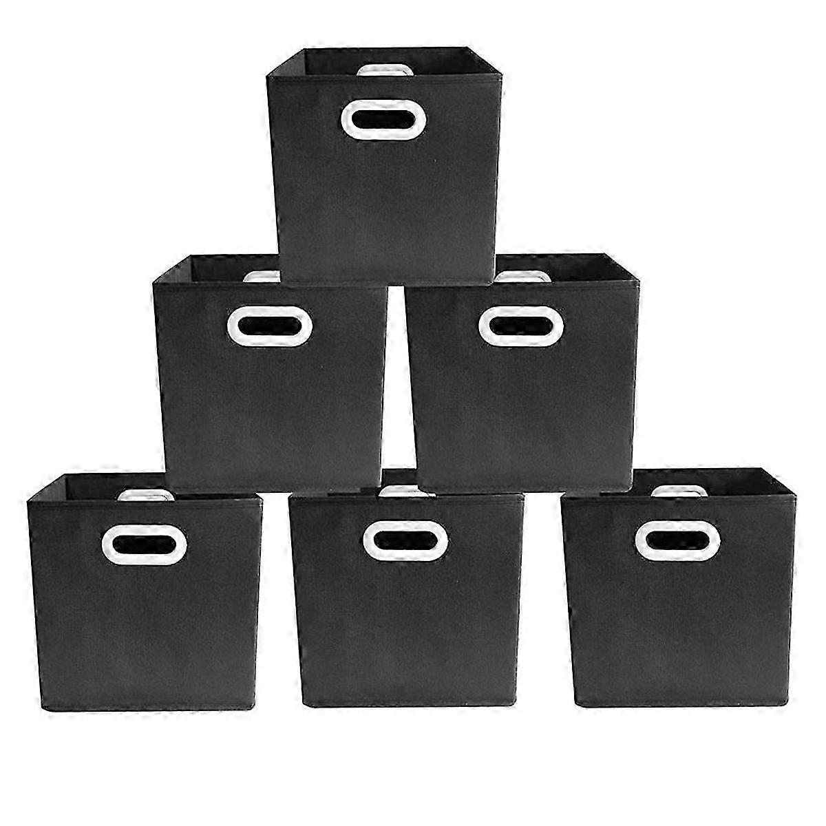 6-piece handles foldable storage box, non-woven, plastic