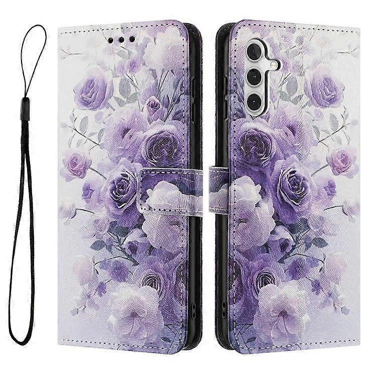 For Samsung Galaxy A54 5G Case Pattern Printing PU Leather Wallet Phone Cover with Lanyard