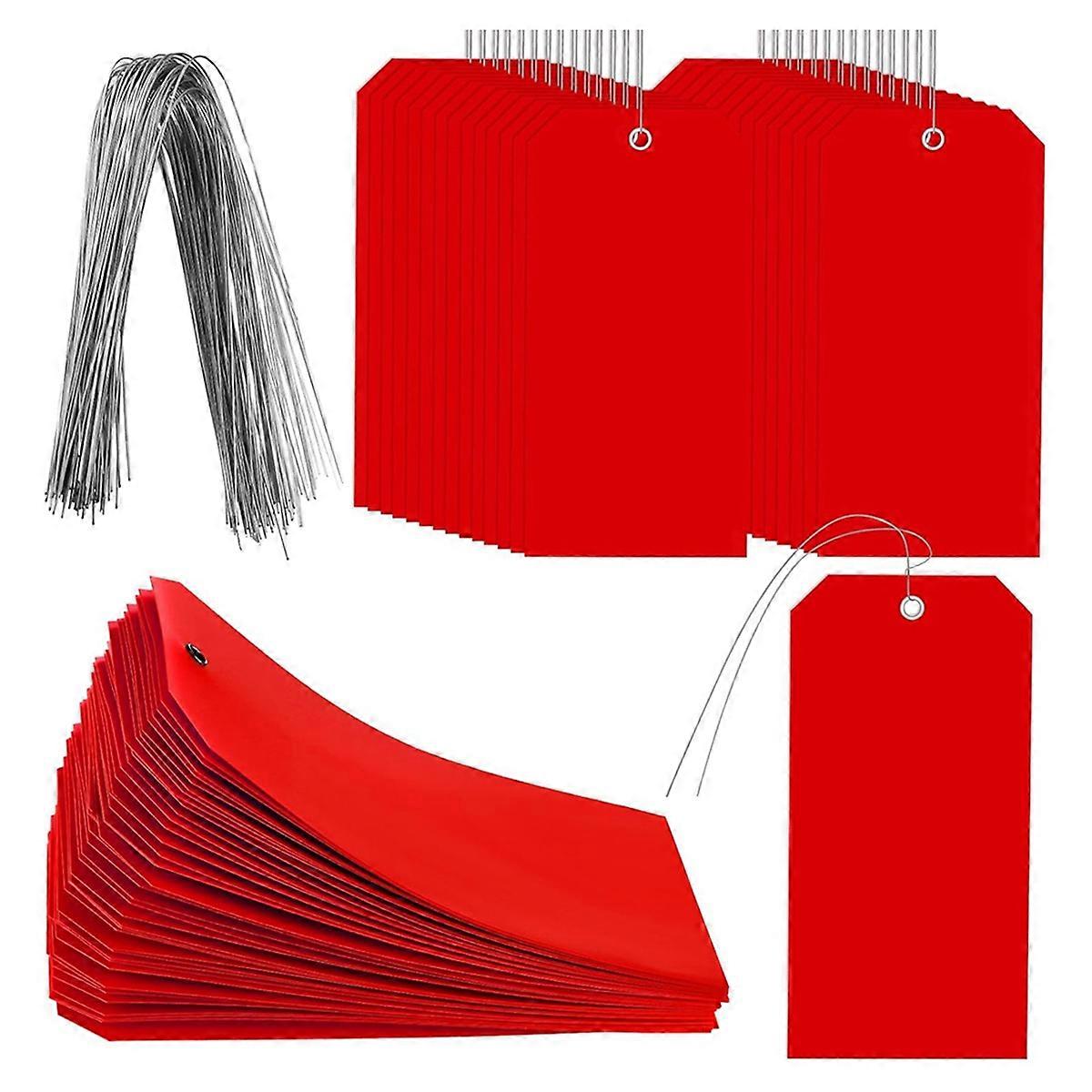 200Pcs 4 3/4 x 2 3/8Inch Shipping Tags with Wires Blank Labeling Tags