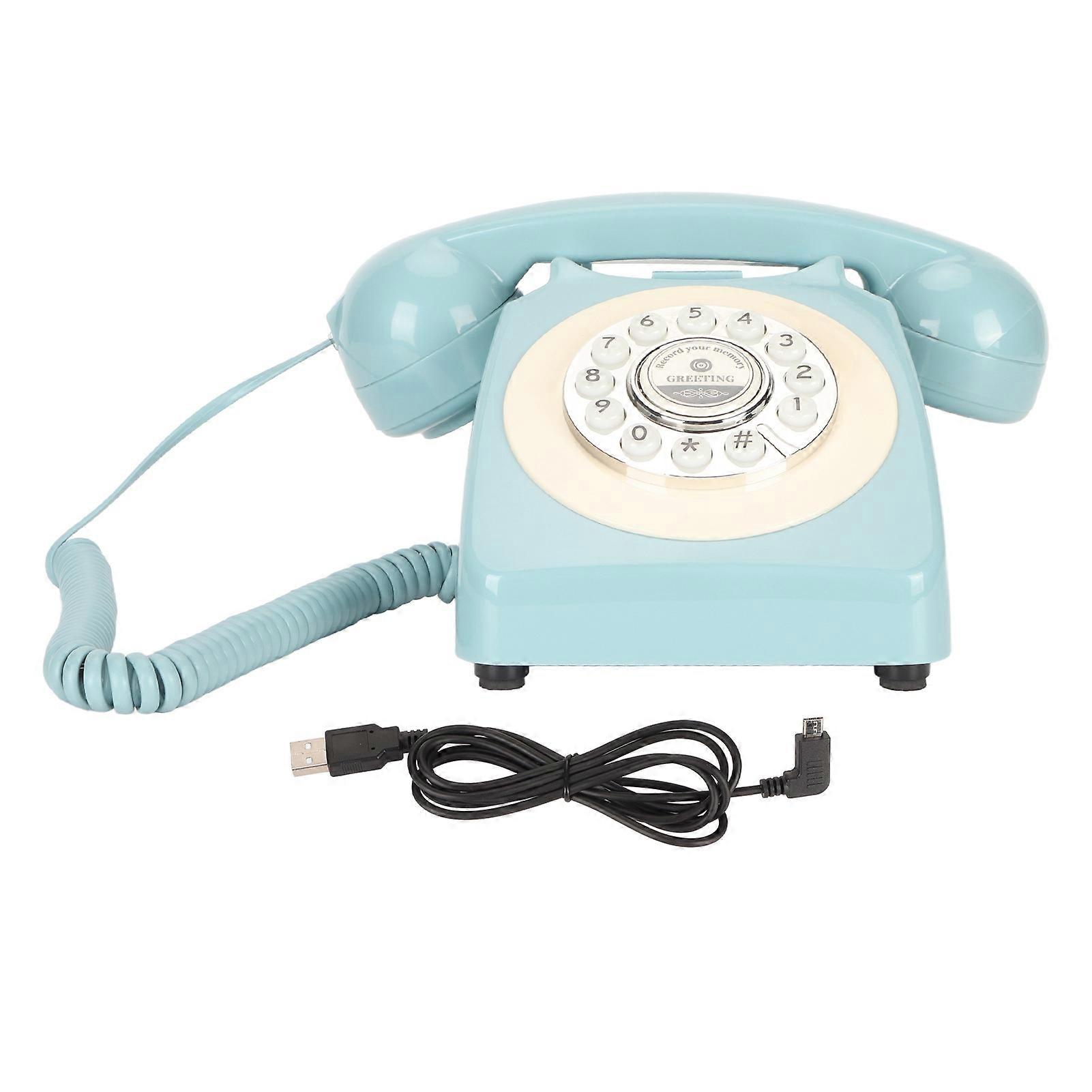 Vintage Telephone Push Button Dialing Sound Message Record Retro Landline for Wedding Party Home