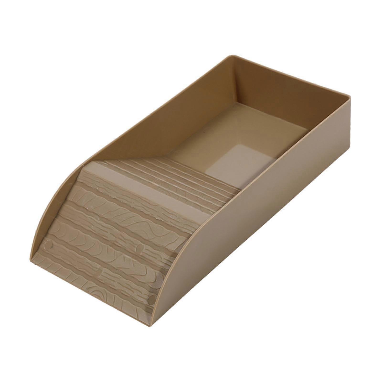 Reptile Water Dish Tortoise Feeding Dish with Slope Amphibians Accessories Reptile Bowl Reptile Feeding Dish for Snake Gecko, Brown S