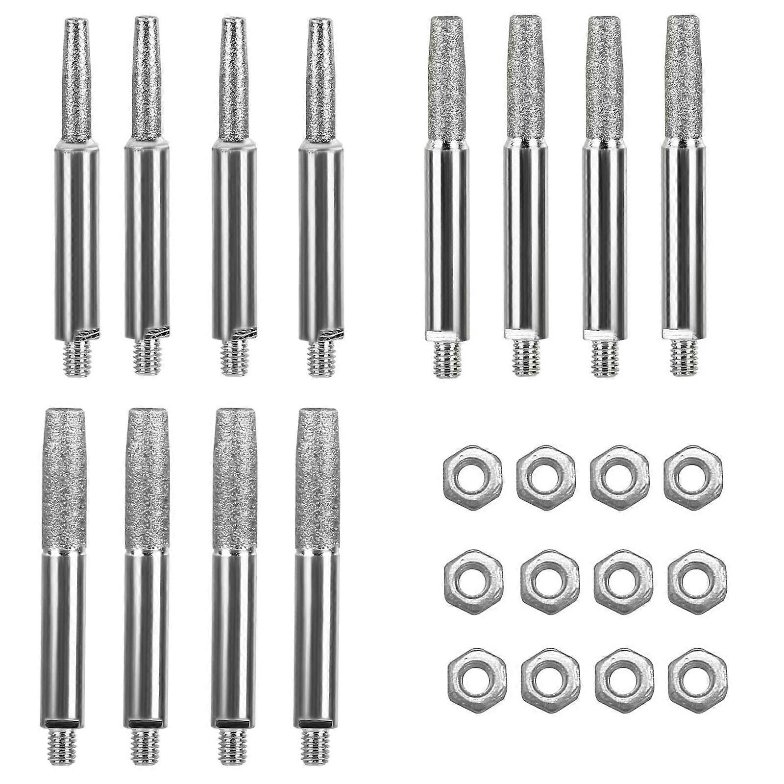 Set Of 12 Effective 4mm/4.8mm/5.5mm Grinding Heads With Nuts For Bicycles Motorcycles And Professional Technicians Multicolor