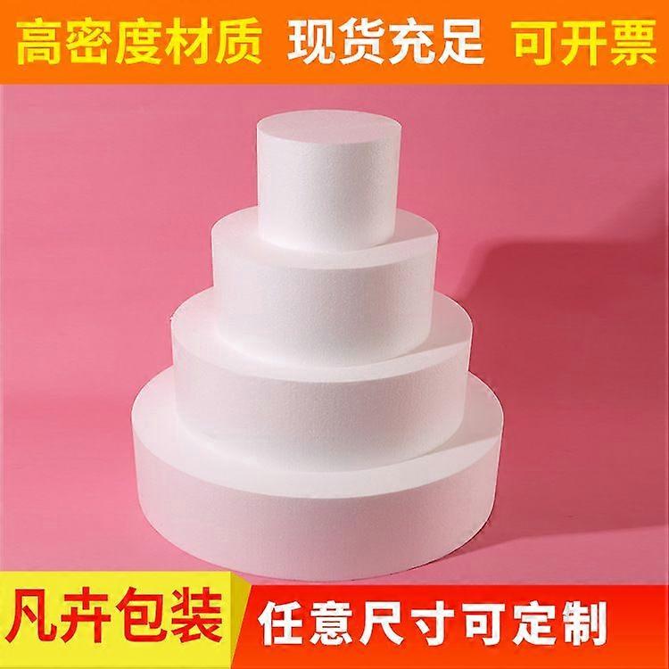 3pcs Lightweight Foam Cake Dummy For Fondant Icing Practice Reusable Round Cake Model For Decorating Photography Party Display