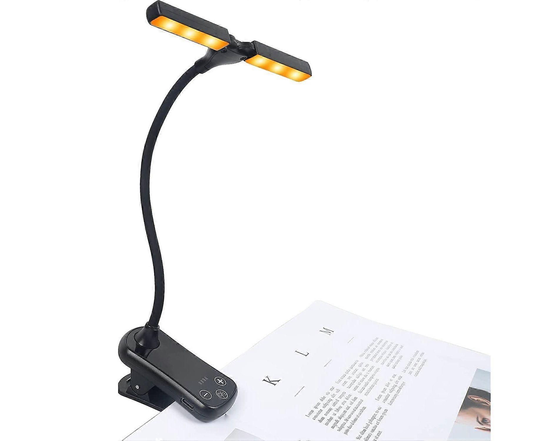 14 LED Touch Control Book Light with 3 Color Modes, Flexible Gooseneck, Rechargeable, Portable Reading Lamp