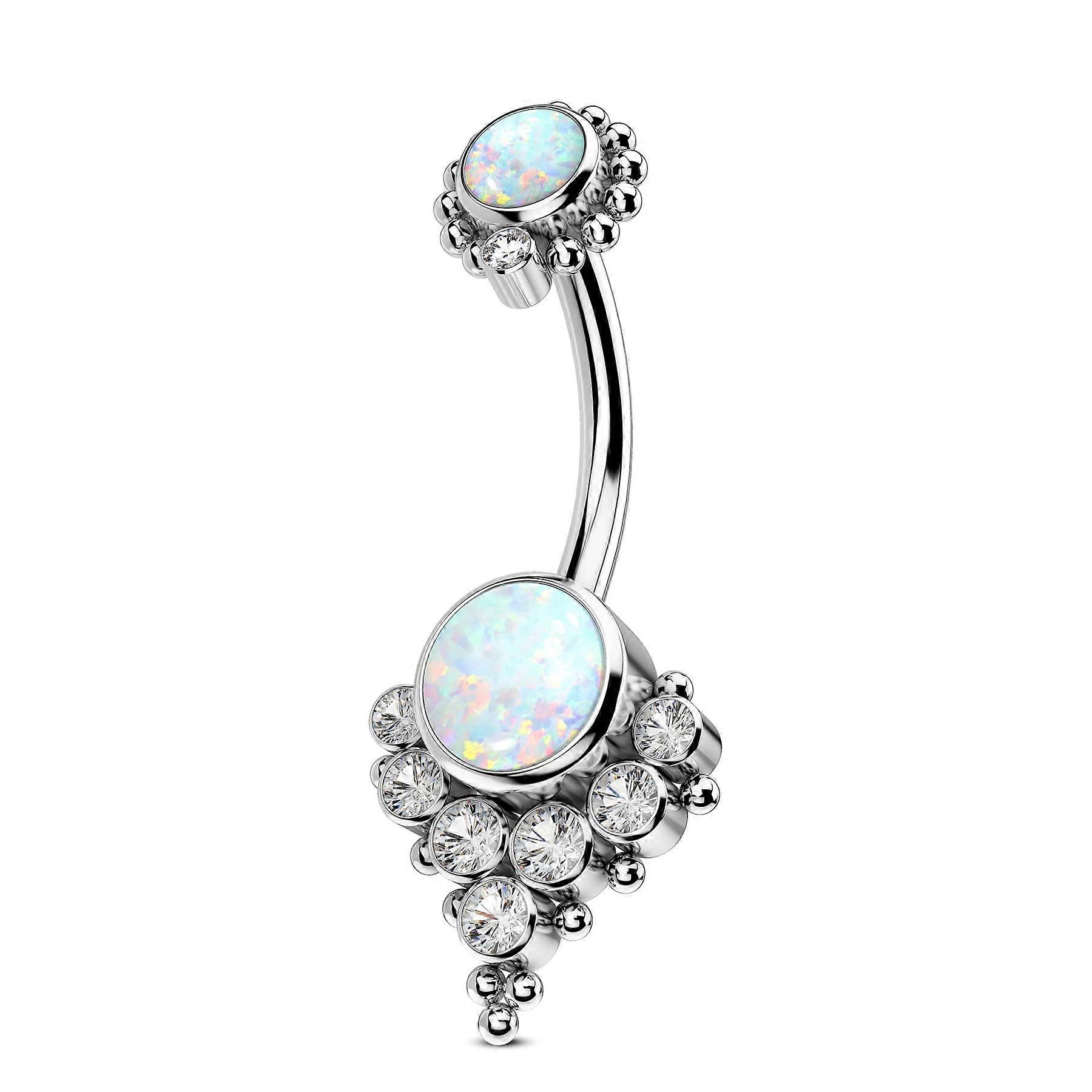 G23 Solid Titanium Belly Button Rings for Women Bezel Cluster 14G ImplatGrade Hypoallergenic Navel Rings Cute 14g Belly Rings