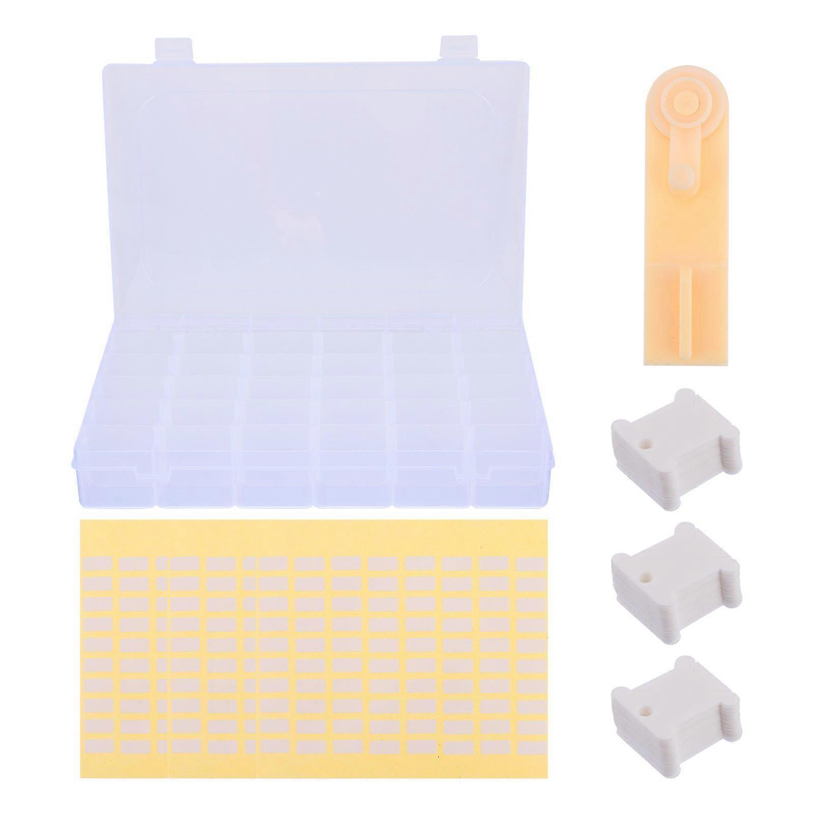 1 Set Floss Bobbin Sticker Embroidery Bobbin Winder DIY Cross Stitch Storage Box