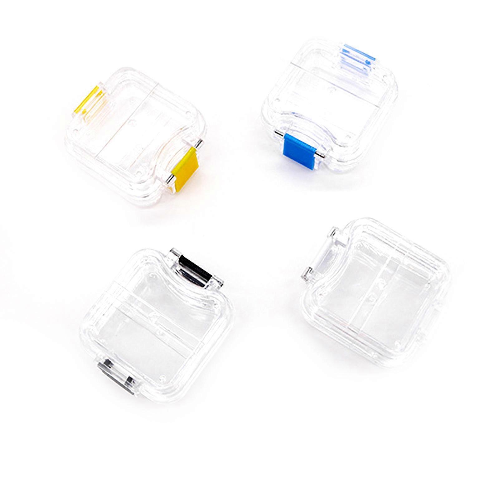 4pcs Clear Denture Tooth Box Easy to Use Denture Container Multifunctional Mouth Guard Holder Case Retainer Case