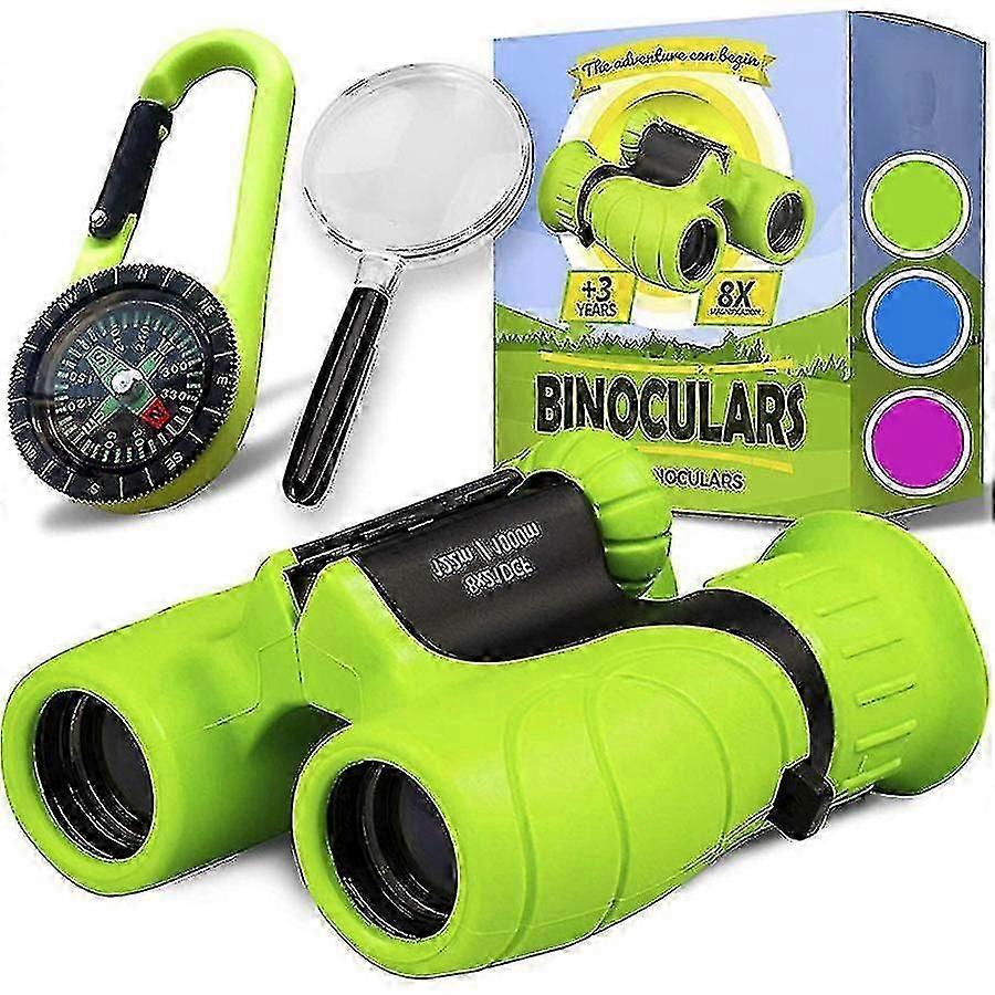 Kids Binoculars 8x21 Complete Set With Magnifying Glass For Boys And Grils