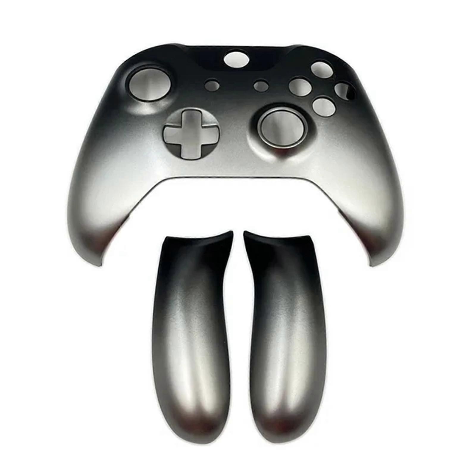 Front Cover & Handles Grip Case for Slim Controller with 2 Grips Side Panels Shell Replacement Parts Accessories Silver