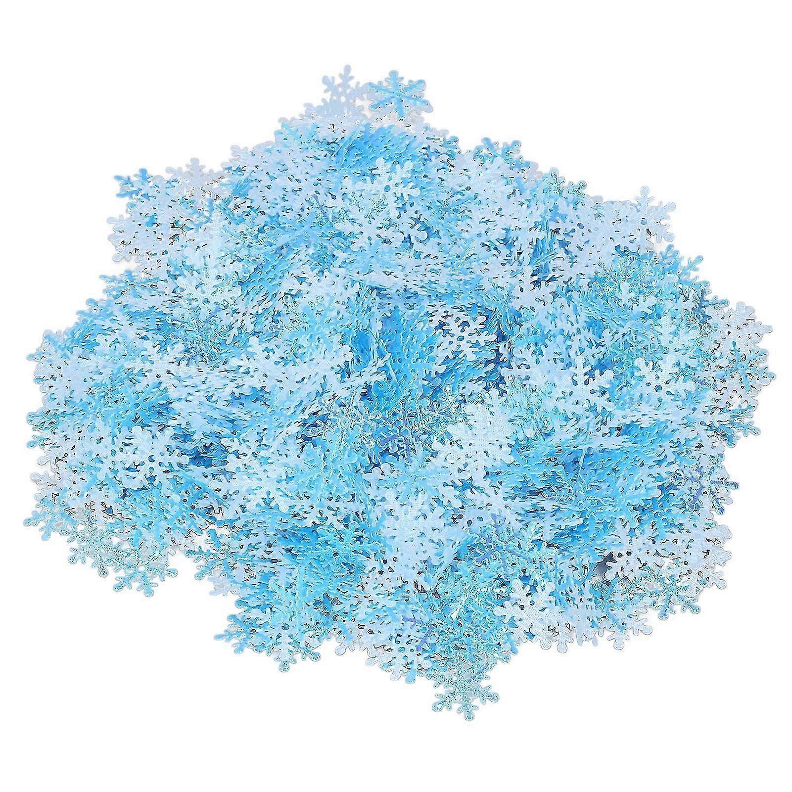 1000Pcs 0.9in Colorful Snowflake Confetti for Christmas Decor, Vase, Tree - Reusable Plastic