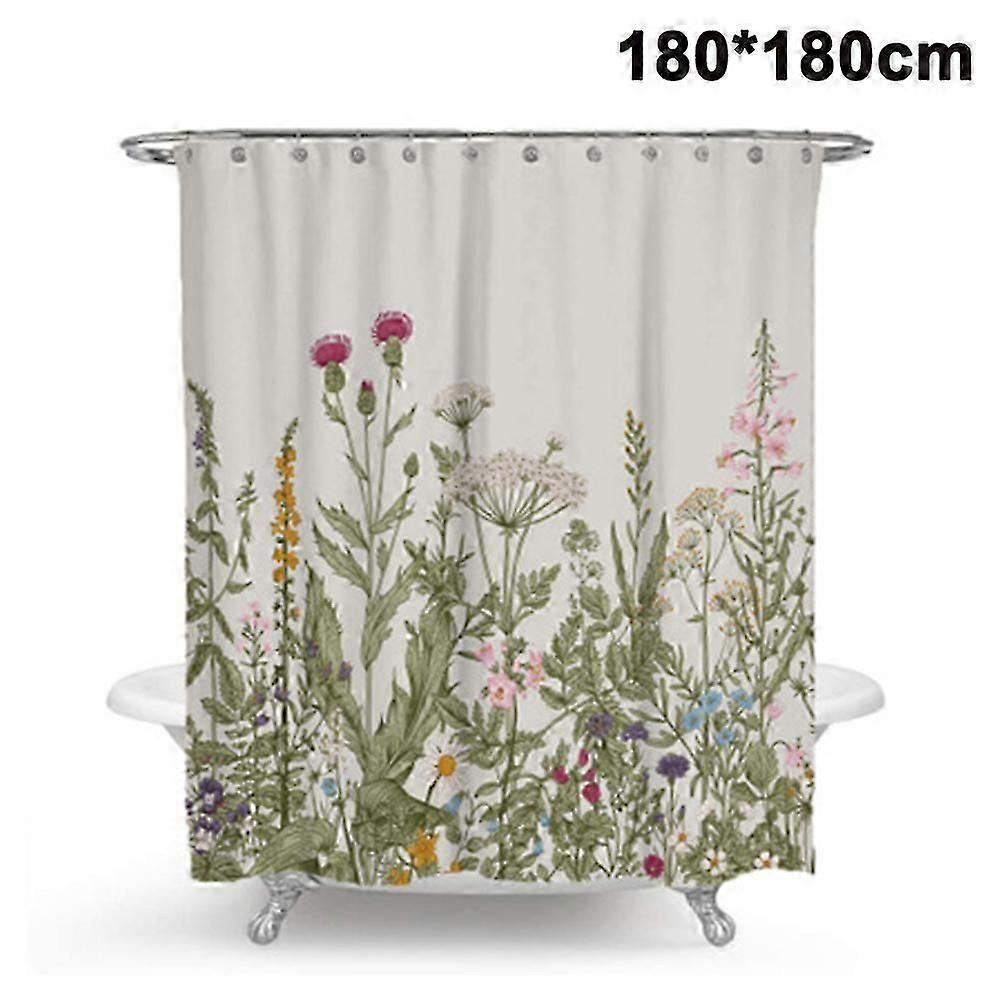 Shower Curtain Mould Proof & Mildew Resistant Fresh Green Leaves Pattern