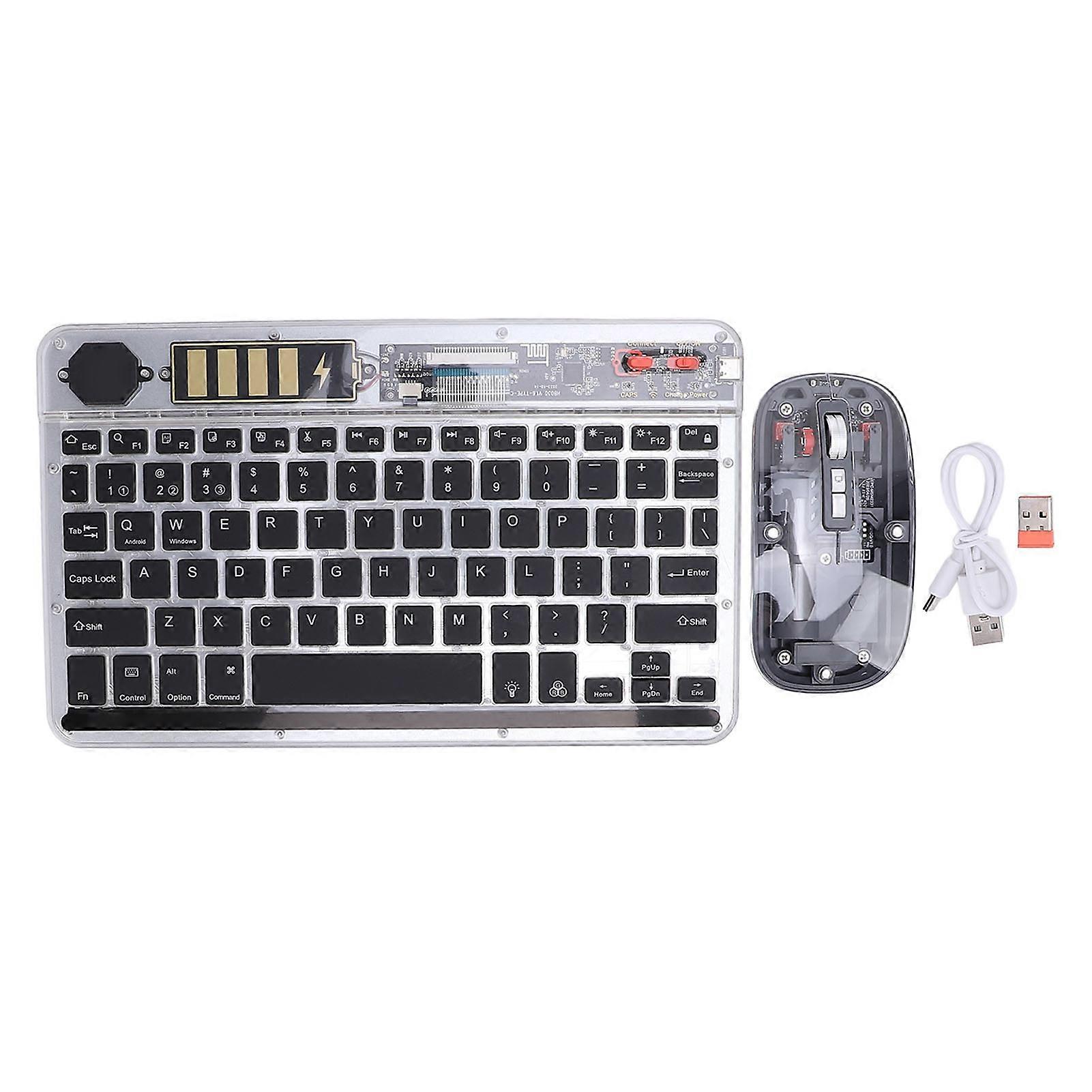 Ultra Slim RGB Backlight Wireless Keyboard and BT5.1 Mouse Combo for PC Laptop Black