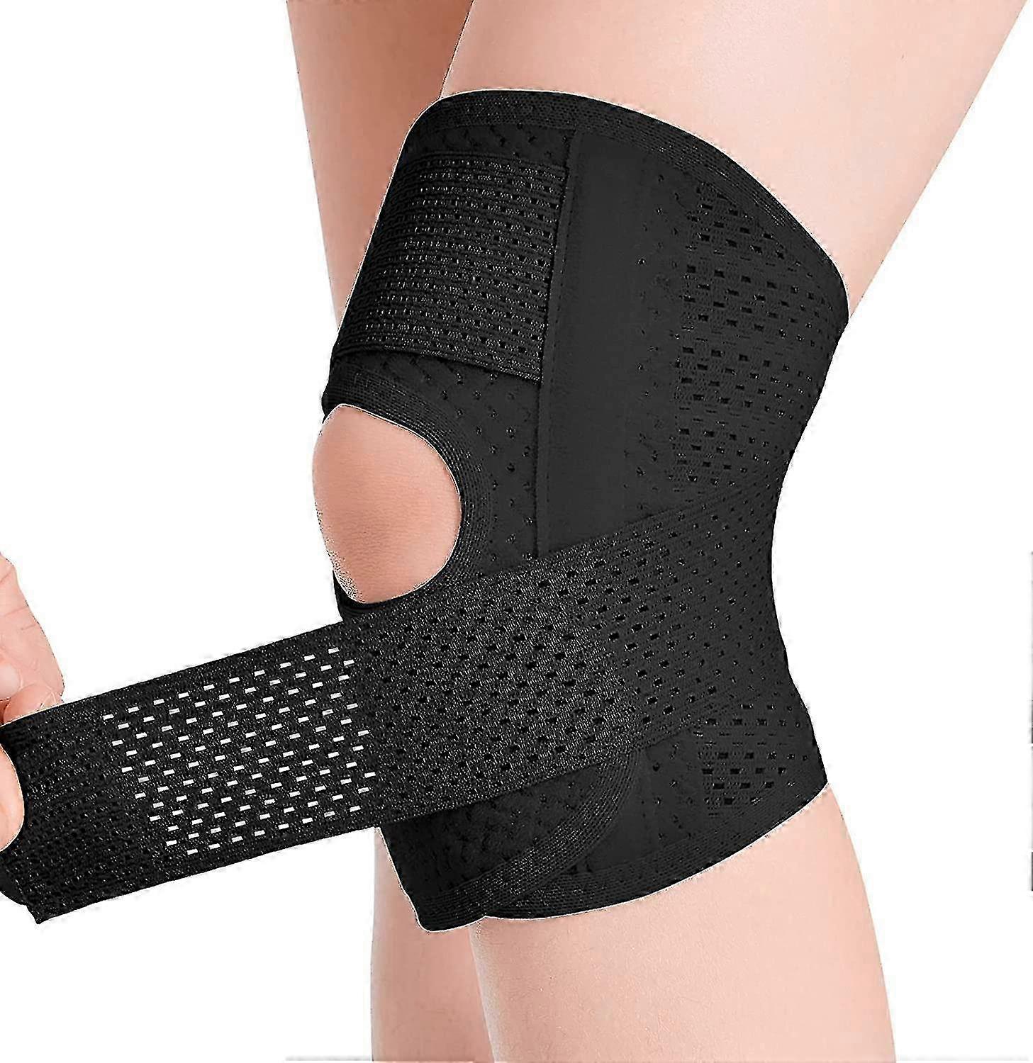 Knee Brace with Side Stabilizers for Meniscal Tear, ACL, MCL, and Arthritis Pain Relief, Adjustable and Breathable