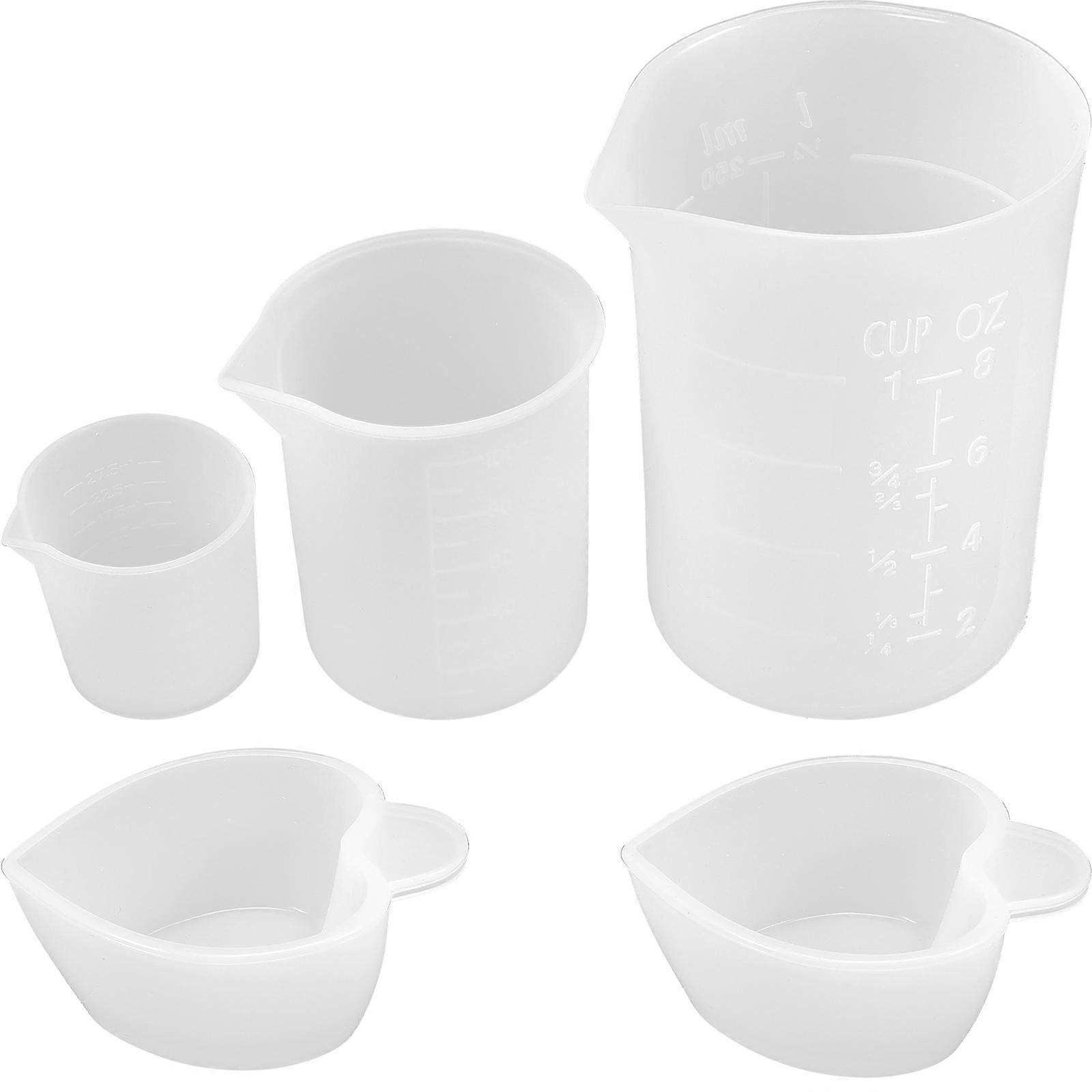 Silicone Measuring Cups Set for Resin Mixing with Scale – Smooth Surface, Accurate Liquid Measurement for DIY Crafts, Baking, and Cooking