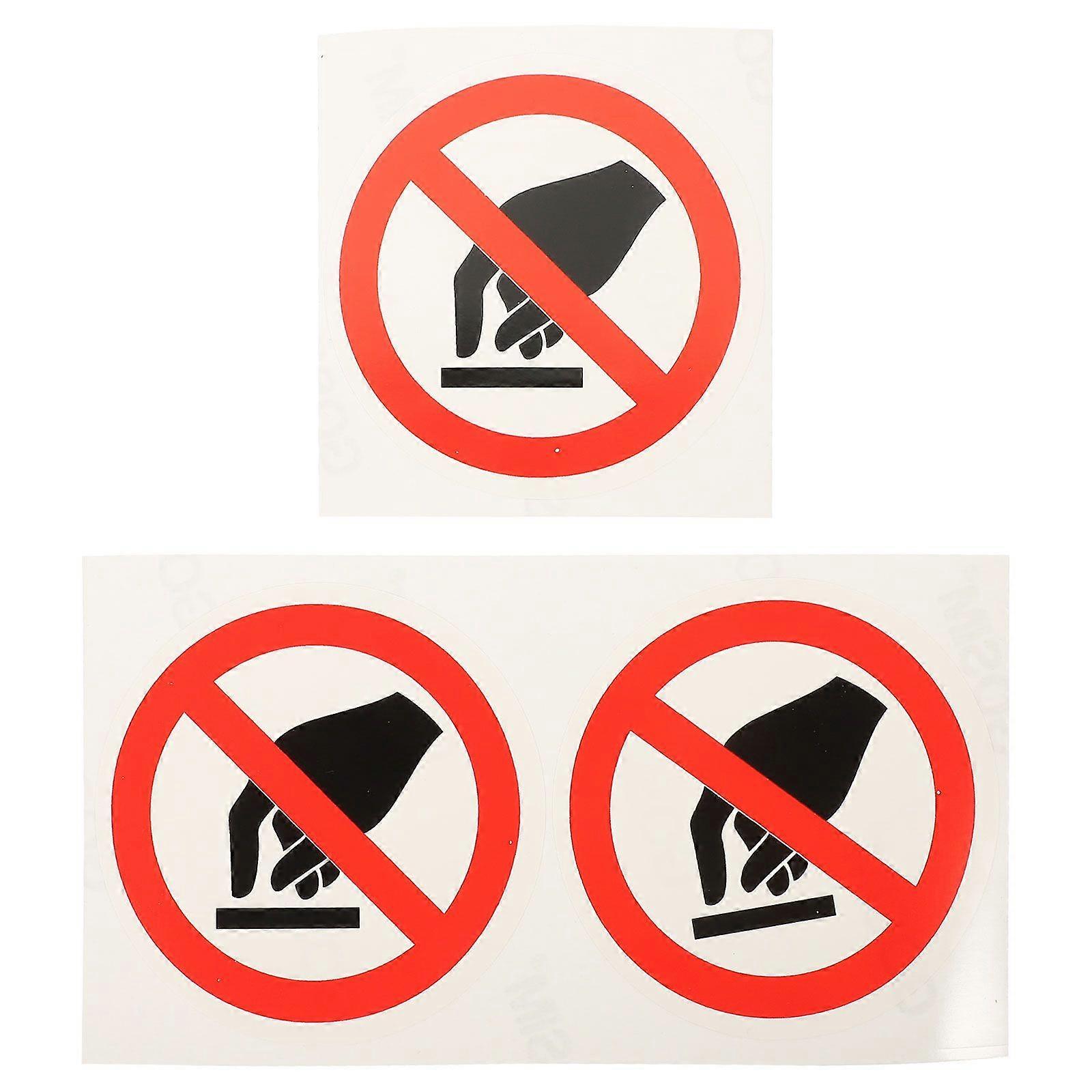 3pcs Not Touching Sign Stickers Warning Stickers Machine Warning Label Stickers