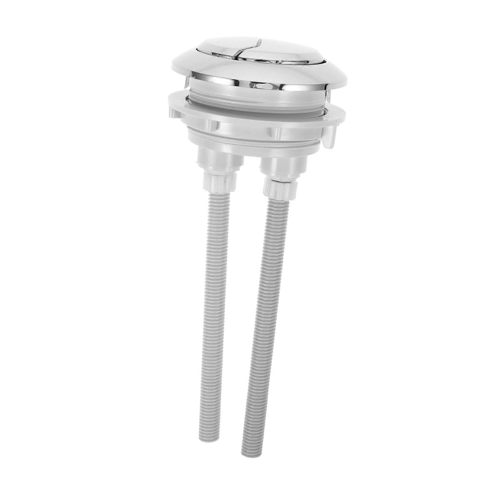 Toilet lid button replacement dual flush button ABS silver