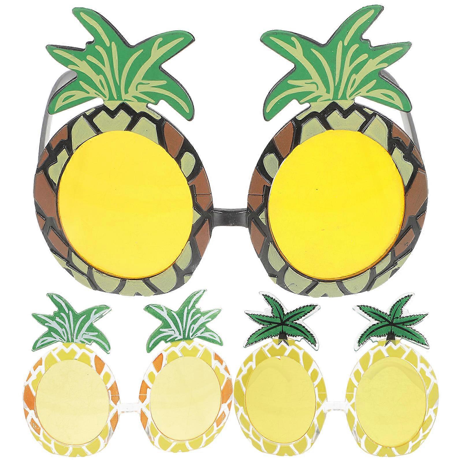 Hawaiian Funny Eyeglasses Pineapple Shape Party Favor Photo Props Eyewear Decorative Toys 3Pcs