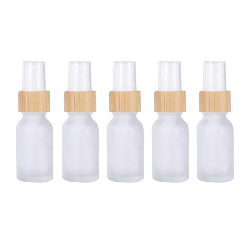 5pcs Refillable Bamboo Travel Perfume Spray Bottles Reusable Atomizers for Essential Oils Fragrance Fine Mist Sprayer Portable Easy Press for On the