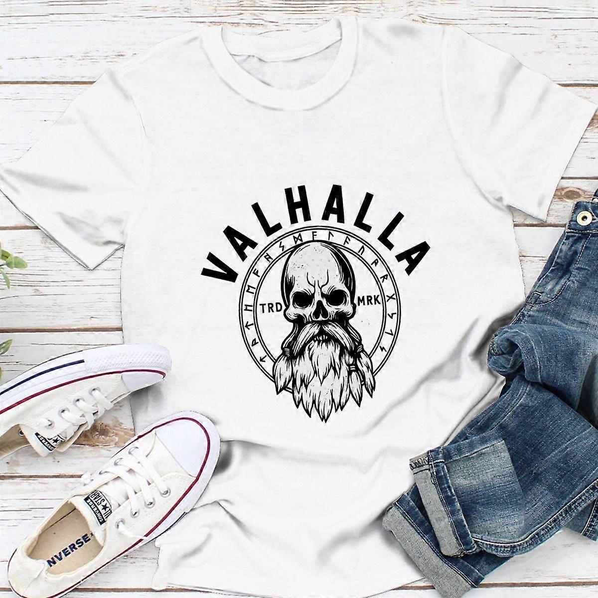 Dámské Valhalla Rune Skull tričko Nordic Rune Beard Skull for Myth-Inspired Style