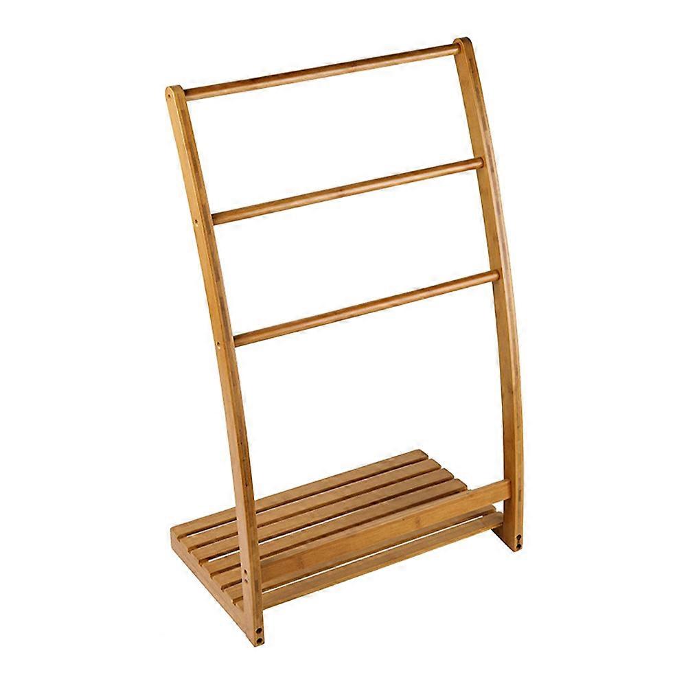 Bamboo Organizer Towel Rack Laundry Use Synthetic Material Balcony Drying Clothes 1Set