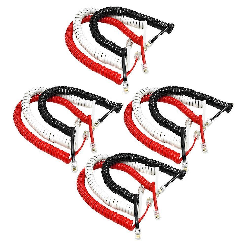 Phone Extension Cable Coiled Wire For Convenient Home Office Telephone Line 12Set Easy Replacement