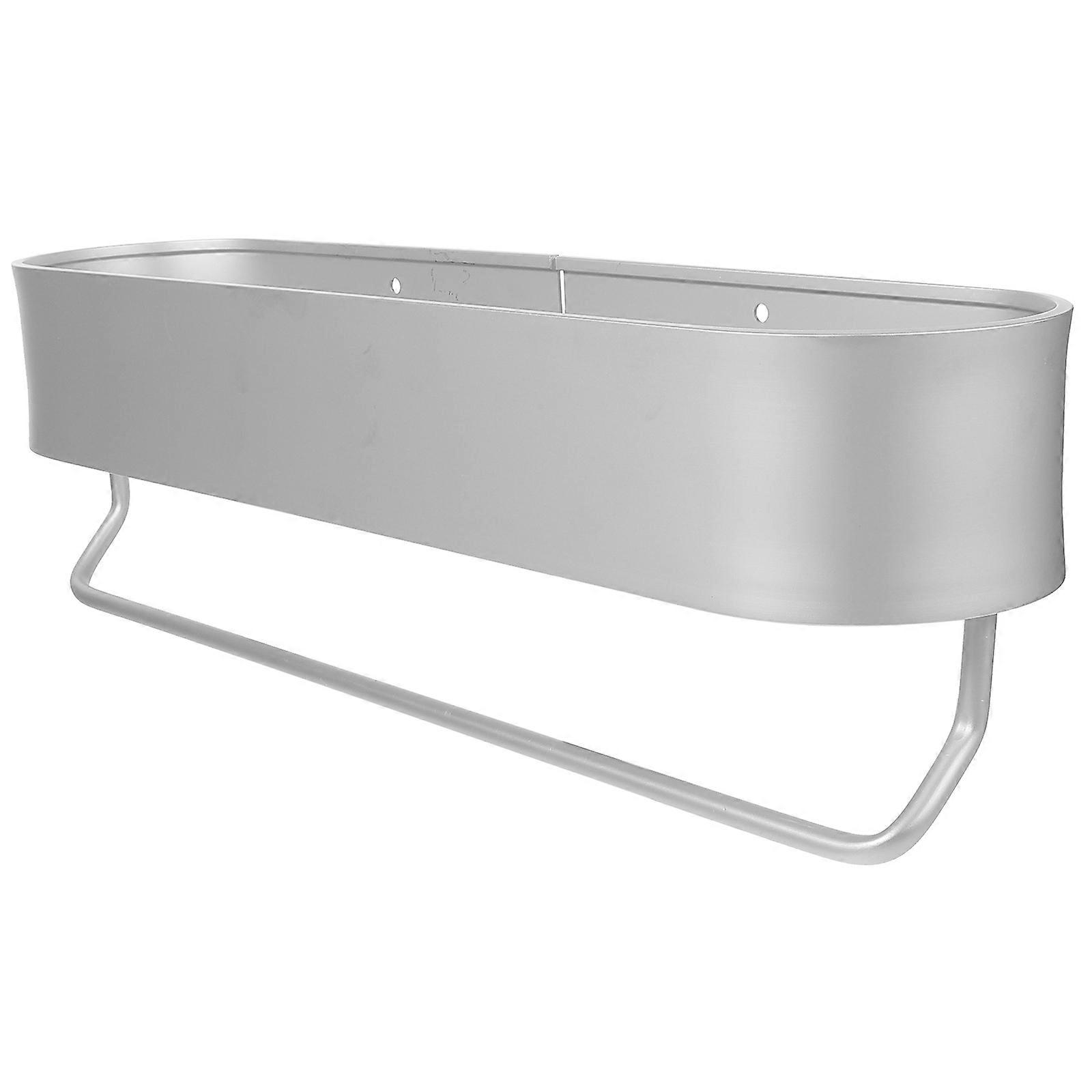 Scaffale da bagno a parete Rack di stoccaggio Argento 40 cm Appeso asciugamano bastone salvaspazio forniture da cucina 1 pz