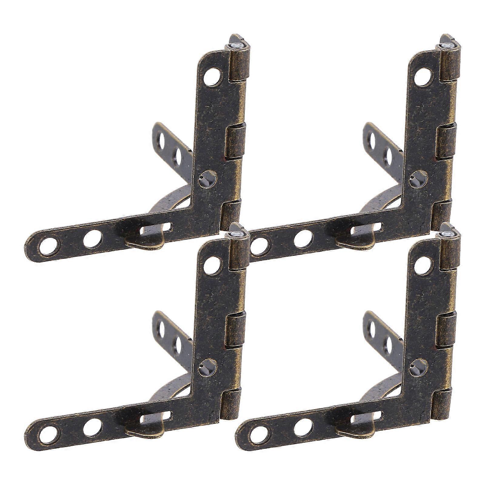 Folding Hinge Metal Furniture Hardware For Home Use T-Shaped Iron Support 1.4x1.2x0.4in 4Pcs