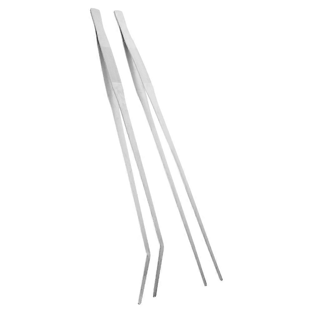 Long Handle Reptile Feeding Tweezers with Non Slip Grip – Ergonomic Aquarium Tongs for Terrarium and Tank Use – Straight and Curved Tip Design