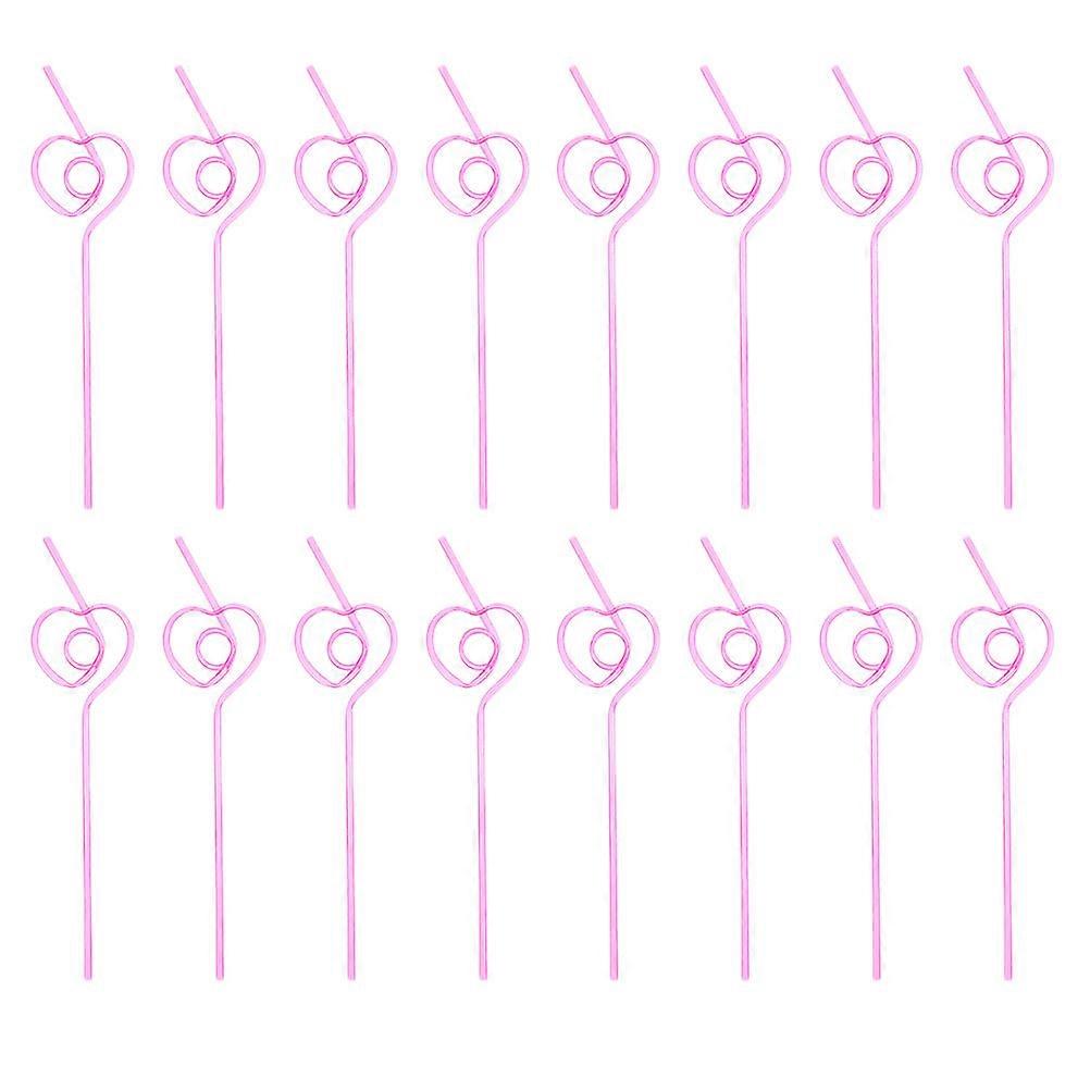 Strohhalm Wiederverwendbare Formhalme Trinkzubehör Herz Rosa 25Stk