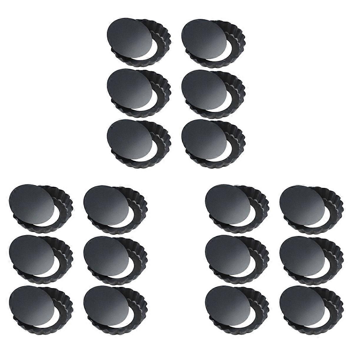 18Pcs 4In/10cm Mini Pie Muffin Cupcake Pans Non-Stick Tart Quiche Flan Pan Mold Removable Loose Bott