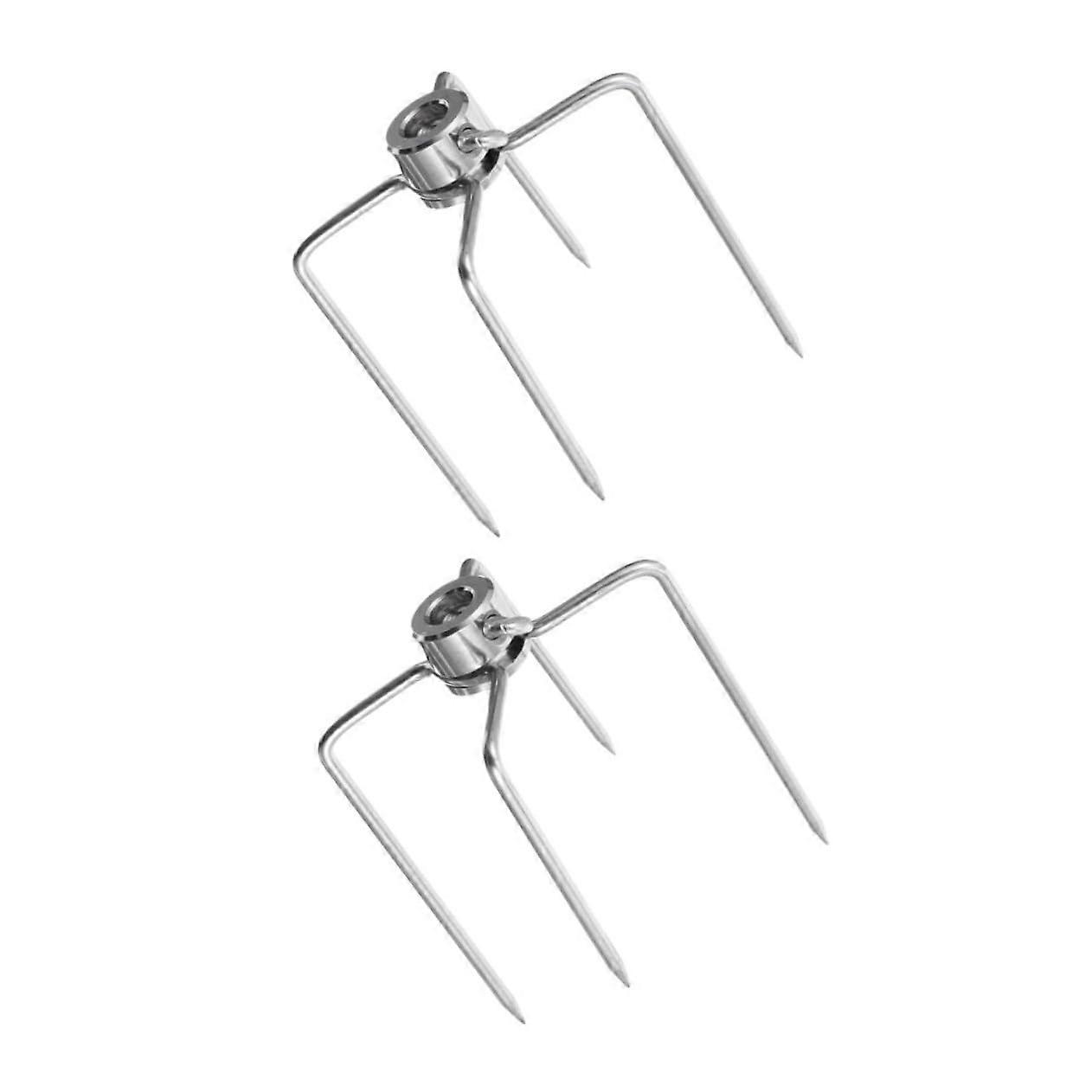 2nd set grill rotisserie forks iron meat forks grill accessories for food attachment