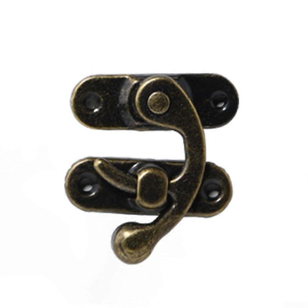 Antique Style Iron Box Hasp Lock with Exquisite Surface, Gold Right Hook, Ideal for Decorative Storage Solutions