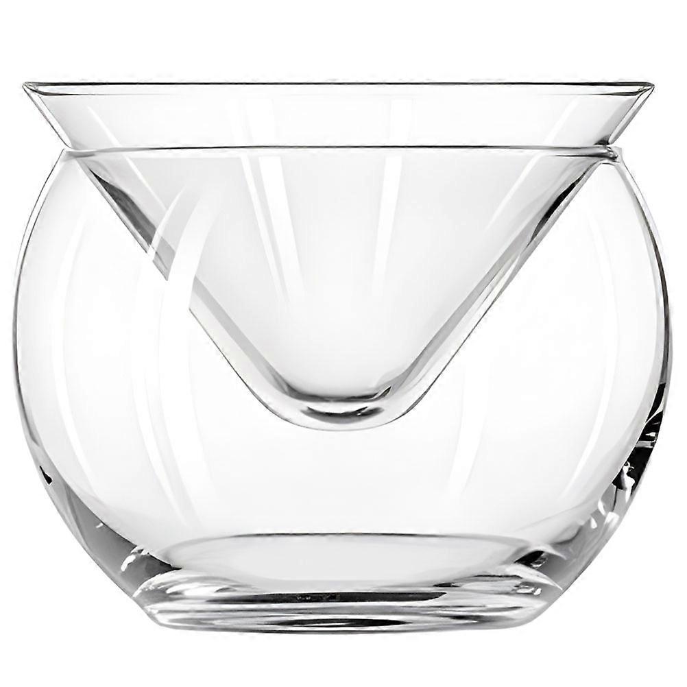 Glass Caviar Chiller Server Set Transparent Salad Bowl with Ice Chamber for Appetizers, Fruits, and Ice Cream Compact and Elegant Kitchen Supplies