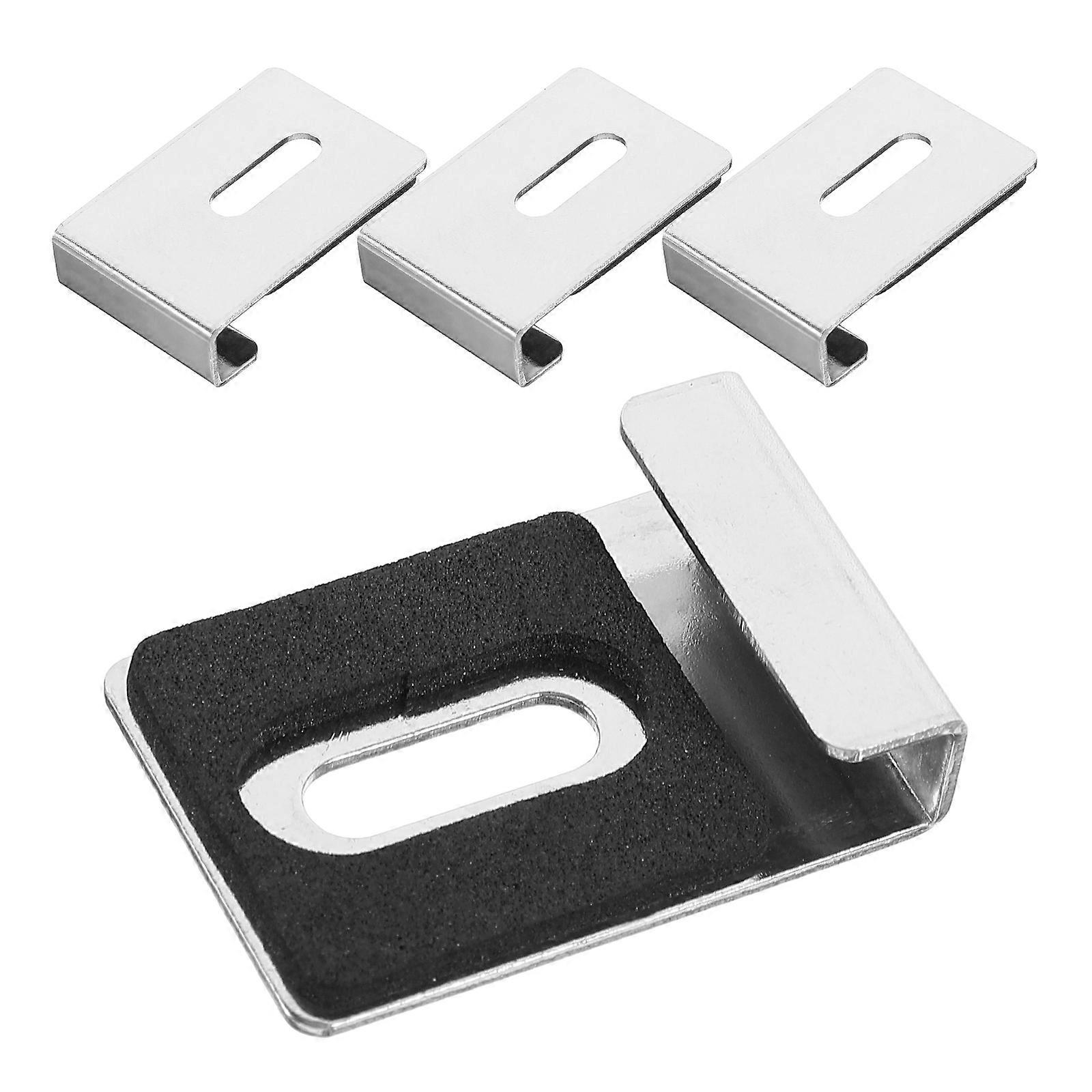 Mirror Clips Wall Mounting Mirror Holder Frameless Mirror Retainer Silver 3.60X2.50X0.80CM Rectangular Polished and Shiny Surface 4Pcs