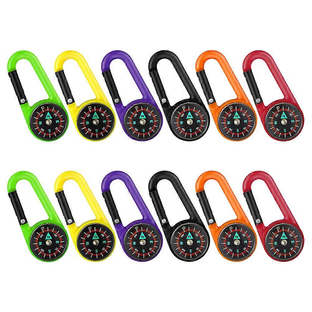 Portable Compass Direction Finding Hiking Gear Green 6.90X3.00X1.00CM 12Pcs