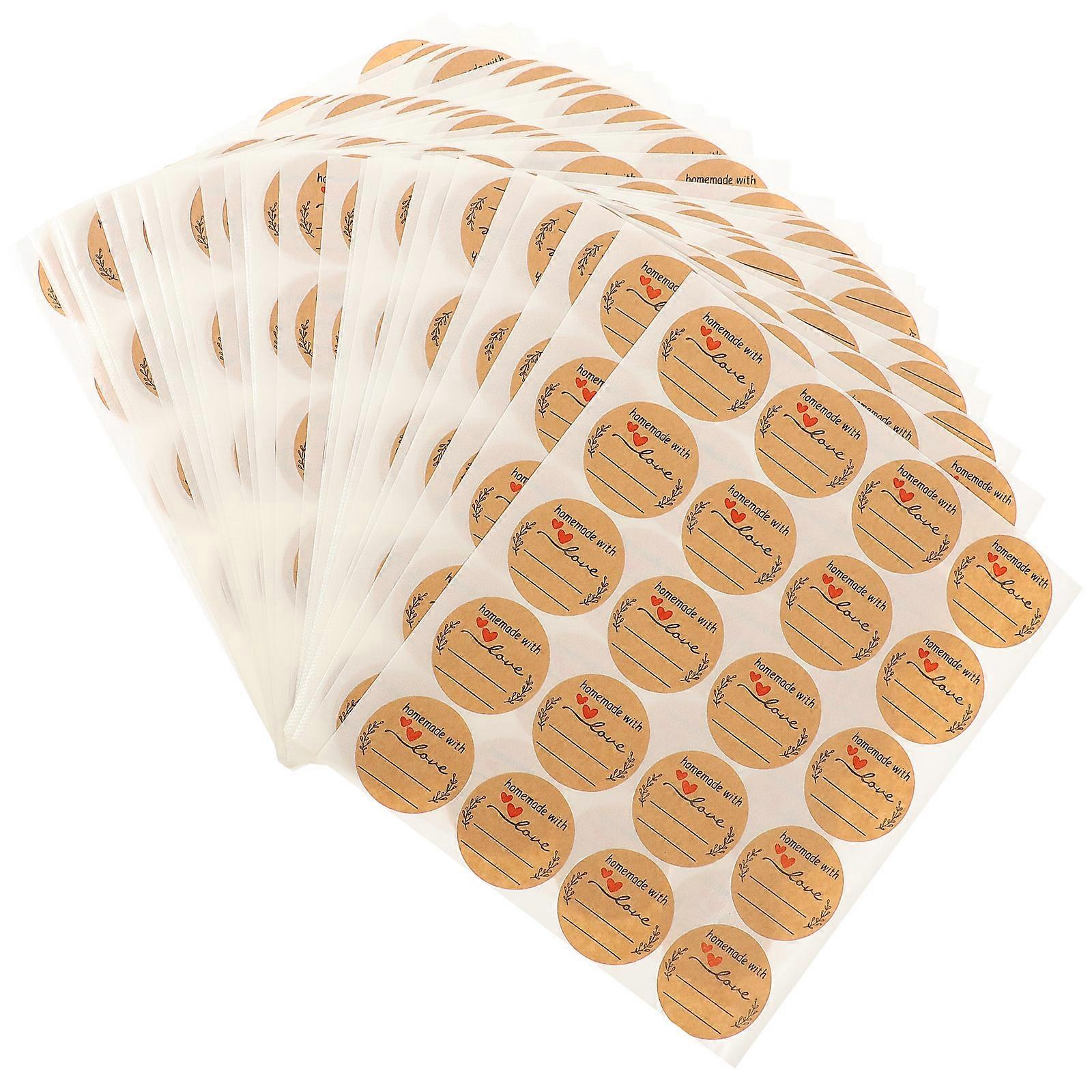 Kraft Paper Self-Adhesive Stickers Design for Notebook Use 3.8x3.8cm 600Sheets